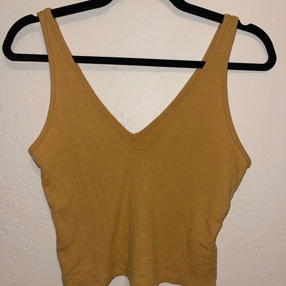 BP Mustard V-Neck Ribbed Tank Top - Picture 1 of 3